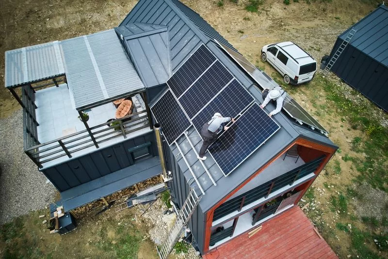 solar modules on house