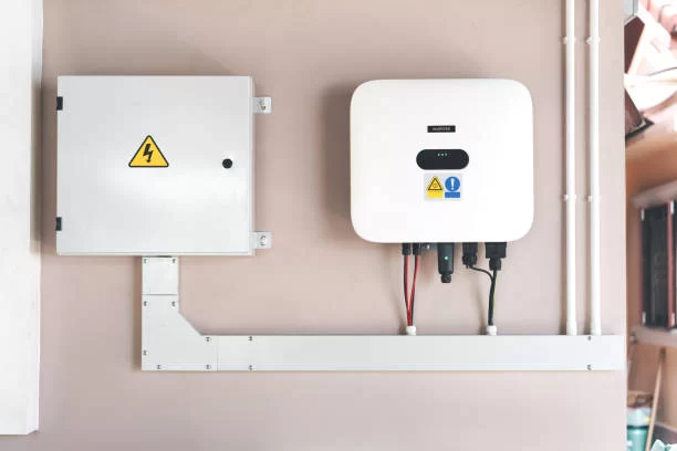 Home inverter with battery setup providing power backup