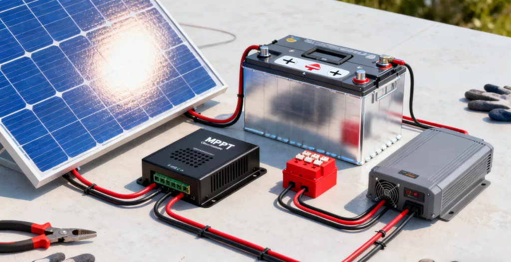 solar panel to battery